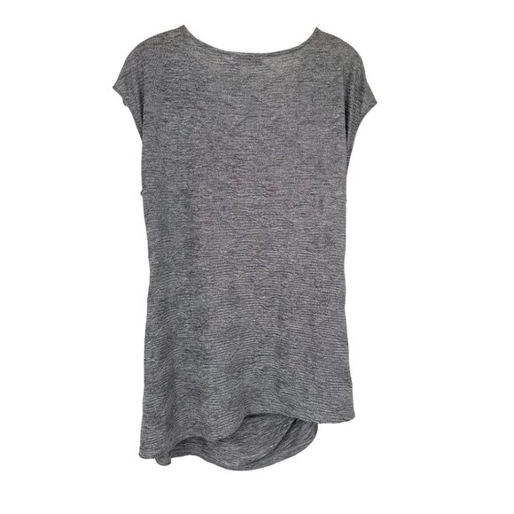 Calvin Klein top size XL Womens Silver Metallic Cowl Neck  Ruched knit textured - Picture 6 of 7